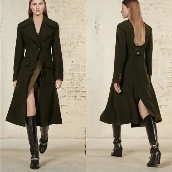 Zara Long Black Leather Wedge Silver Metal Chain Boots SZ 6 - Picture 13 of 14